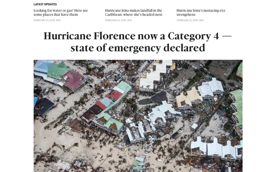 A McClatchy homepage escalated for breaking news